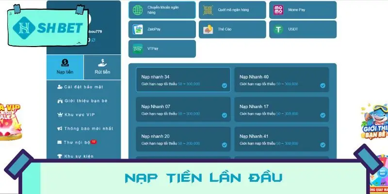 Nạp tiền lần đầu